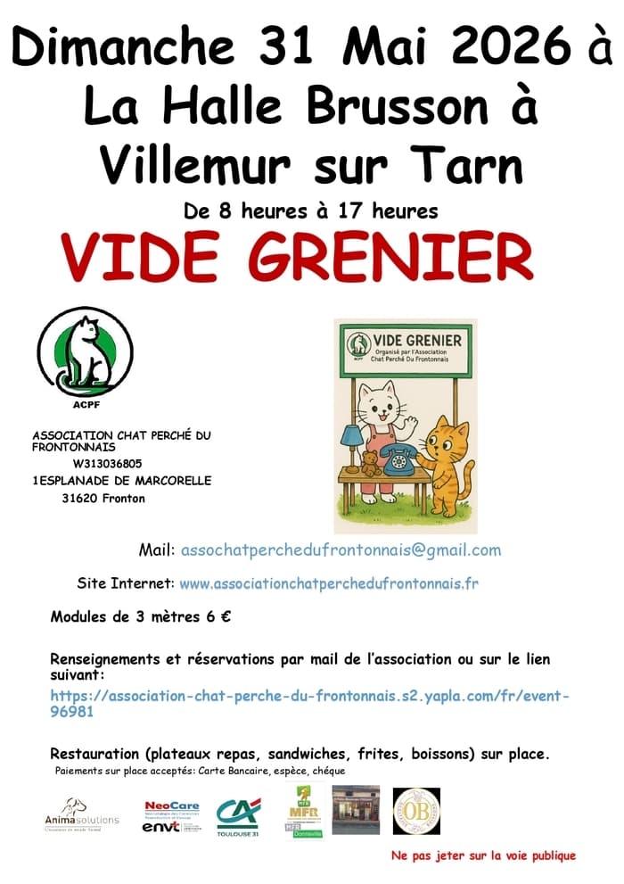 Vide grenier de l'association Chat perché du Frontonnais