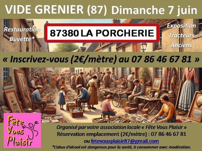 Vide Greniers 7 juin La Porcherie 87380