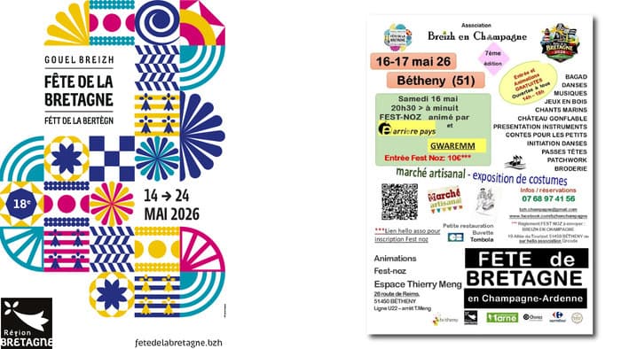 Fête de la Bretagne à Bétheny (Marne) 16 ET 17 mai 2026