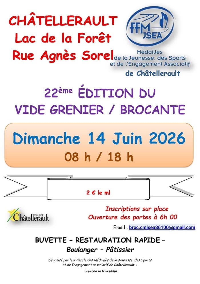 Brocante des Médaillés de la Jeunesse et des sports et de l'Engagement Associatif