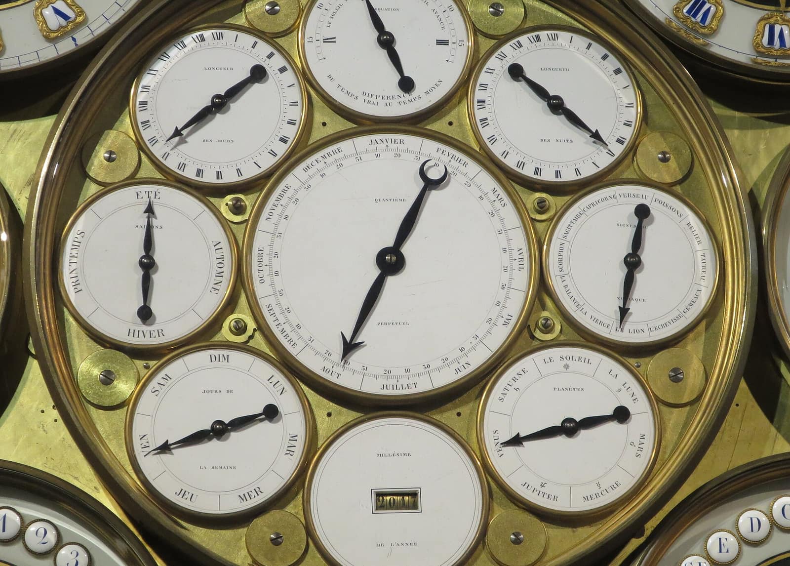 Les cadrans de l'horloge astronomique de Besançon