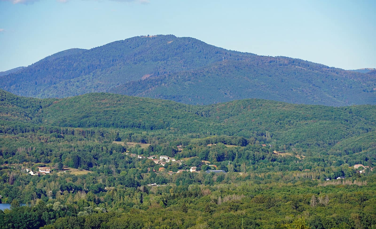 Vue depuis les hauteurs du Chérimont, entre Ronchamp et Champagney