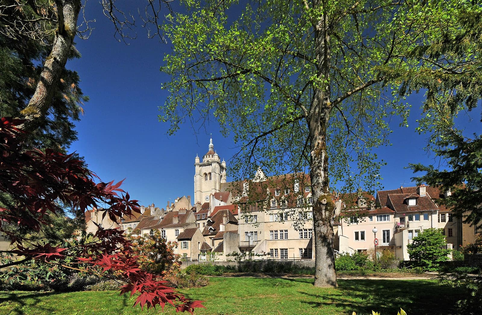 La vieille ville de Dole et le clocher de la collégiale