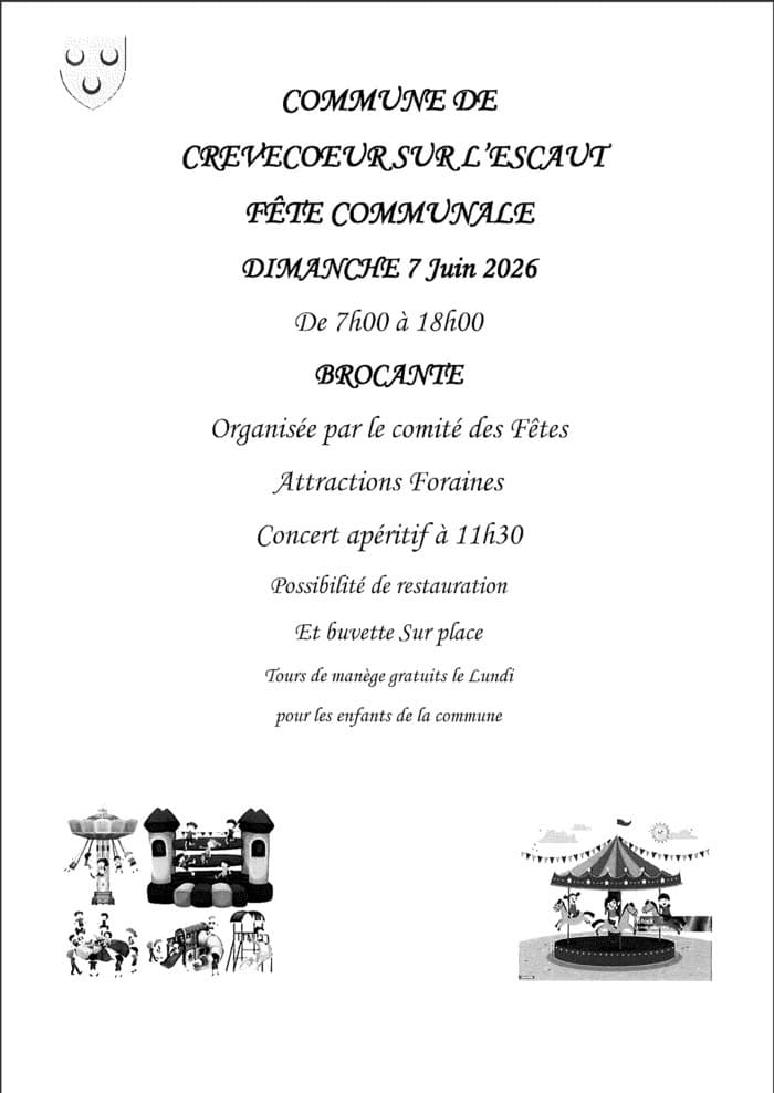 Fête communale et brocante à Crèvecoeur sur l'Escaut 🎉🛍️